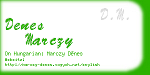 denes marczy business card